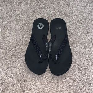 Black flip flops